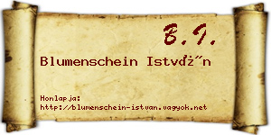 Blumenschein István névjegykártya